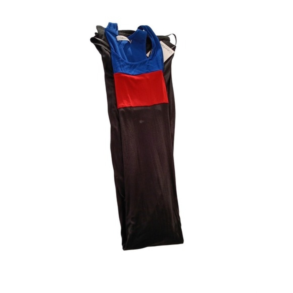 Calvin Klein Colorblock Maxi Dress Blue Red Black Sleeveless NWT 6/Small Bold - Picture 6 of 10
